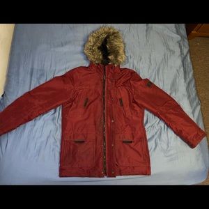 Jack & Jones Fur hooded jacket size medium.